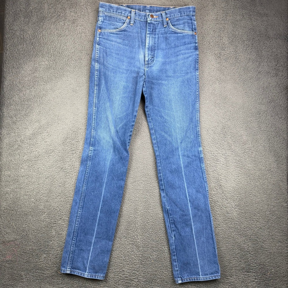 Wrangler 936DEN Cowboy Cut Slim Fit Jeans Blue Denim Mens 33x36 High Rise 936